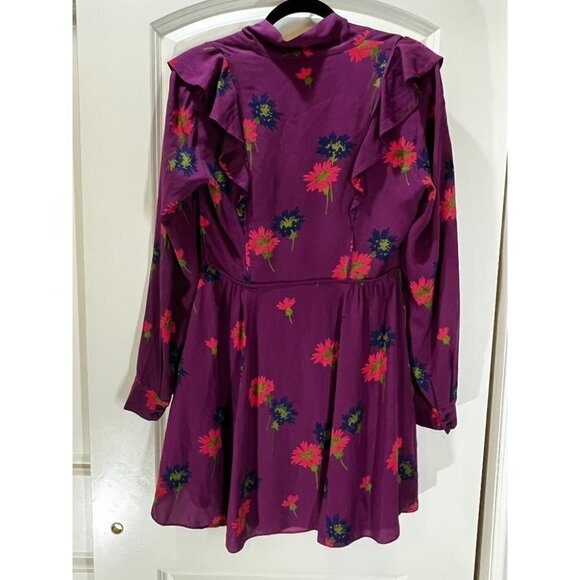 Tanya Taylor Purple Plum Aubree 100% Silk Dress $550 - Picture 8 of 11